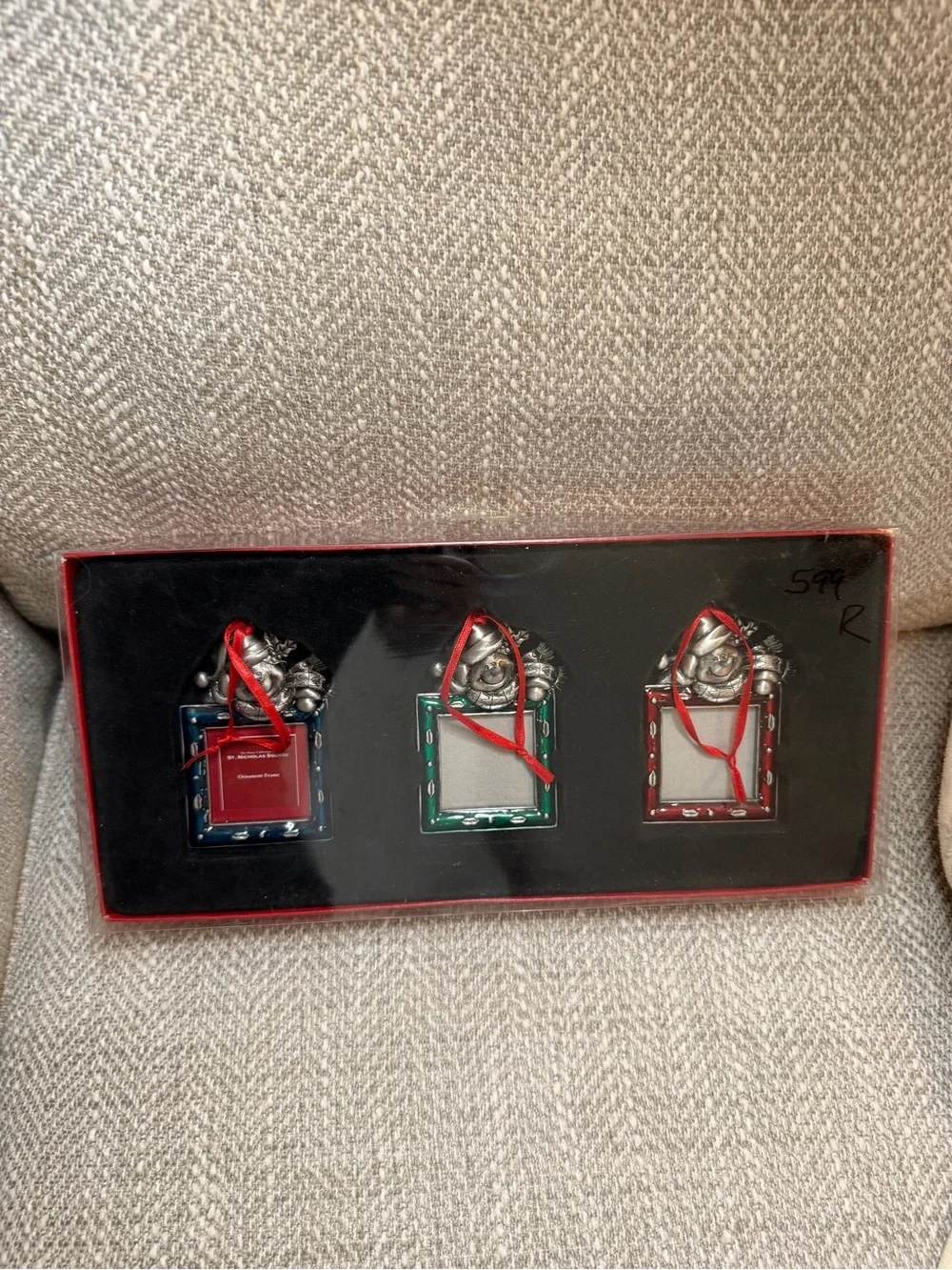 St. Nicholas Square Set Of 3 Square Snowman Photo Frames Christmas Ornaments